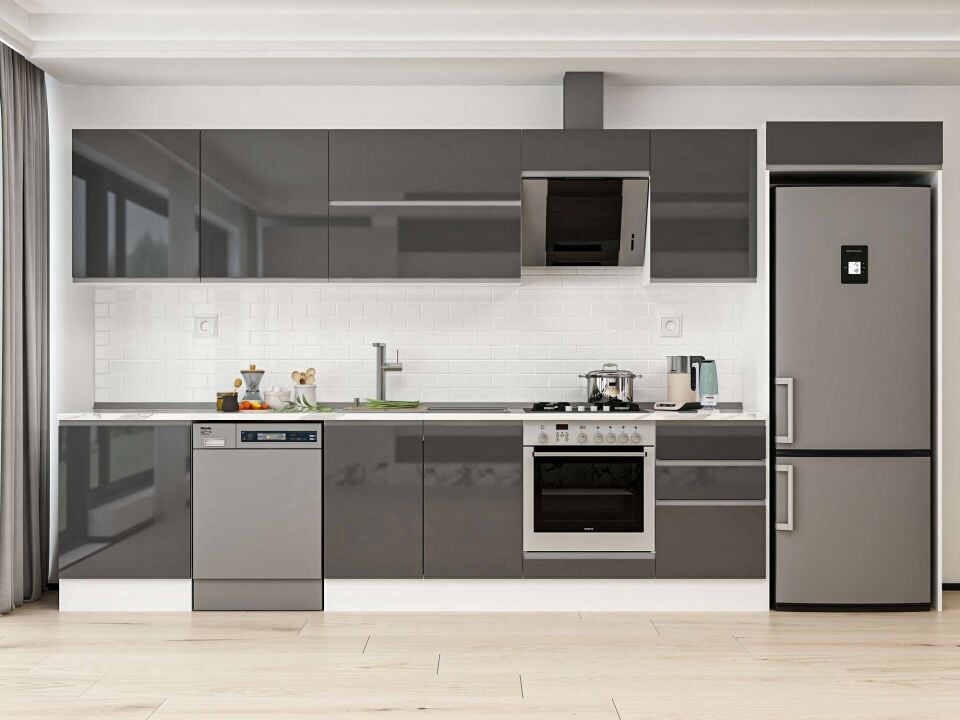 Alvinka 400X222 Cm High Gloss Mutfak Dolabı Mb-E90S60S50-2