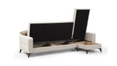 Kristal (3+D) Uzanmalı Köşe Koltuk Takımı Bej