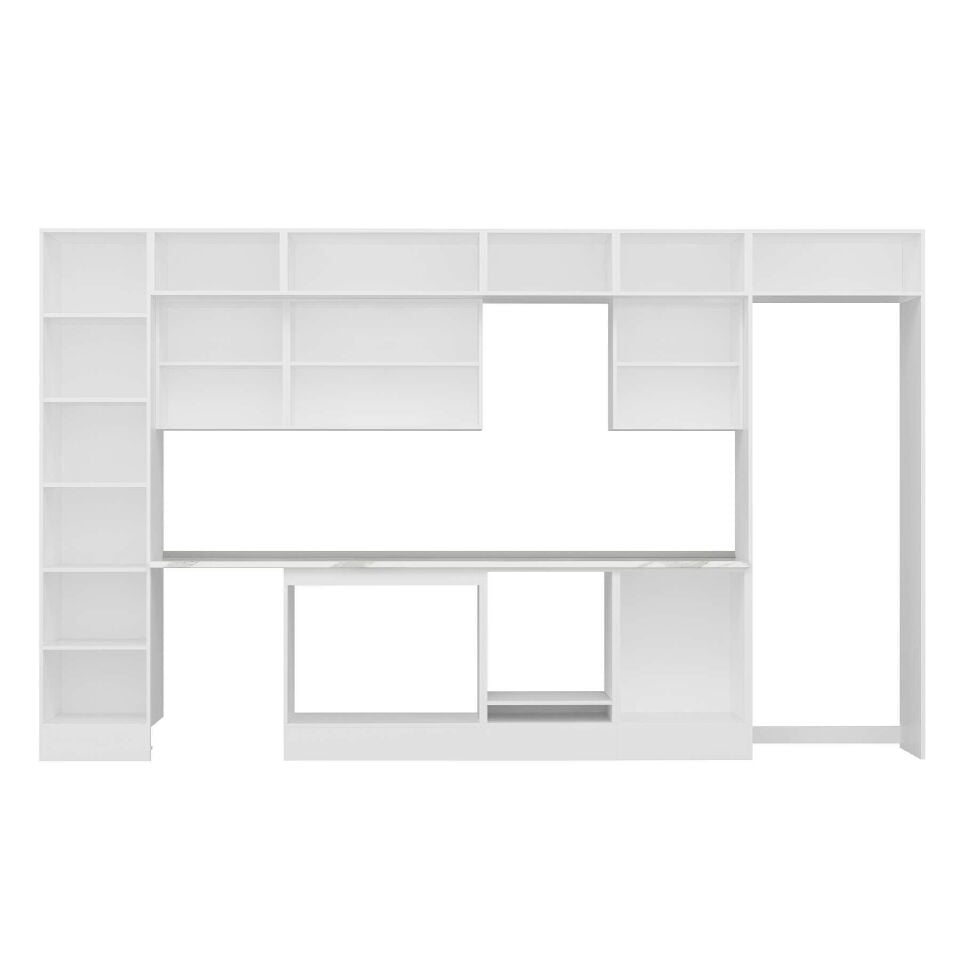 Alvinka 390X240 Cm High Gloss Mutfak Dolabı Mbb-E80B50S60-3 High Gloss | Antrasit - Suntalam