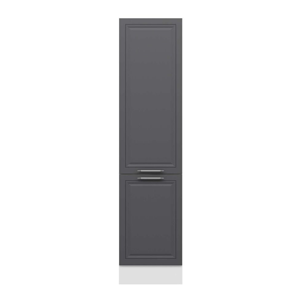 Alvinka Mutfak Modül Mbr_C 50-H210Cm Boy Dolabı Beyaz Antrasit Mdf