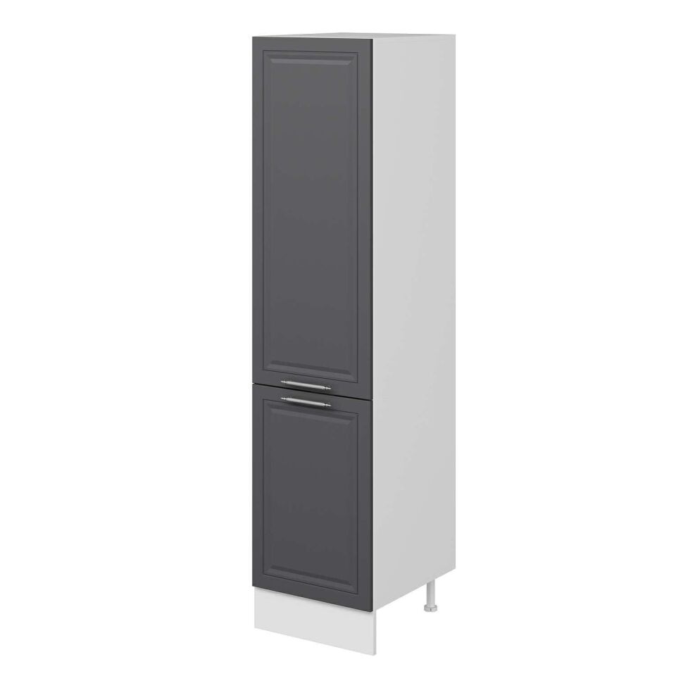 Alvinka Mutfak Modül Mbr_C 50-H210Cm Boy Dolabı Beyaz Antrasit Mdf