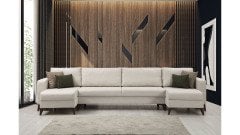 Kristal (D+3+D) Uzanmalı Köşe Koltuk Takımı Bej