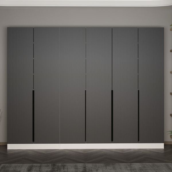 Minar Kale 210 Cm 6 Kapaklı 4B Raf Portmanto Byz Mbr Çizgili Ant