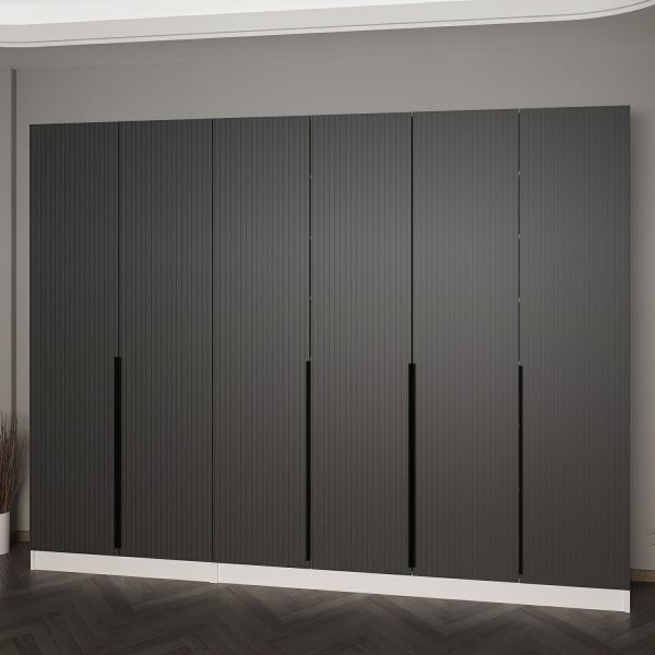 Minar Kale 210 Cm 6 Kapaklı 4B Raf Portmanto Byz Mbr Çizgili Ant