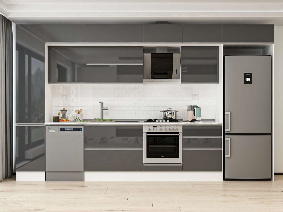 Alvinka 385X240 Cm High Gloss Mutfak Dolabı Mbb-E80B45S60-2
