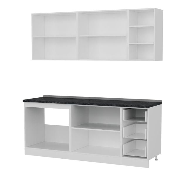 Minar 200 Cm Mutfak Dolabı Beyaz Antrasit 200-A1