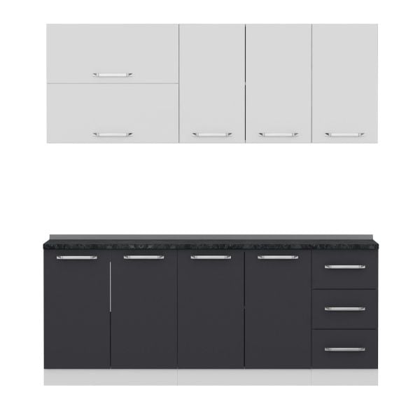 Minar 200 Cm Mutfak Dolabı Beyaz Antrasit 200-A1