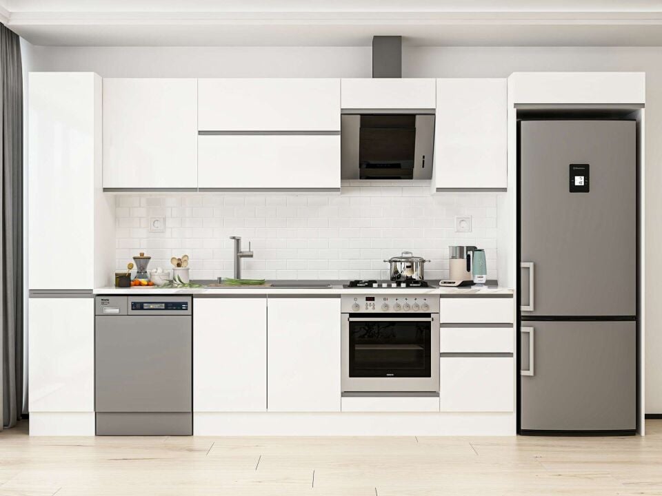 Alvinka 375X222 Cm High Gloss Mutfak Dolabı Mbb-E90B40S45-2