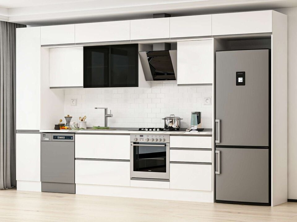 Alvinka 385X240 Cm High Gloss Mutfak Dolabı Mbb-E80B45S60-3