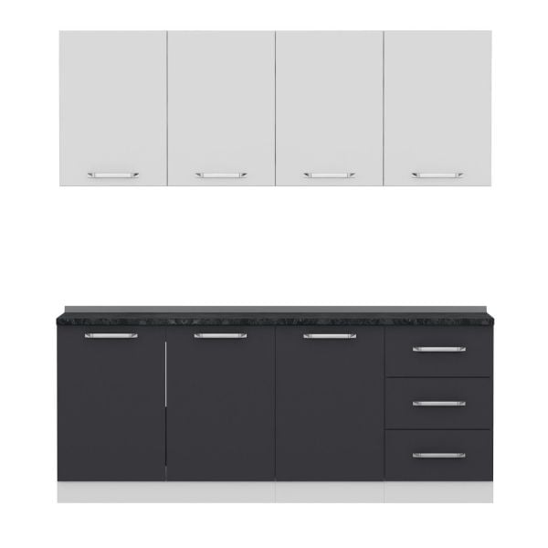 Minar 200 Cm Mutfak Dolabı Beyaz Antrasit 200-A2