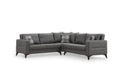 Kristal (2+K+2) L Köşe Koltuk Takımı Koyu Gri