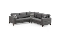 Kristal (2+K+2) L Köşe Koltuk Takımı Koyu Gri