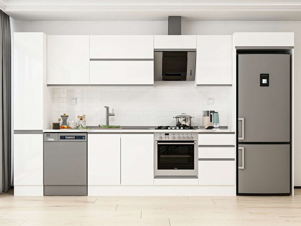 Alvinka 380X222 Cm High Gloss Mutfak Dolabı Mbb-E90B40S50-2