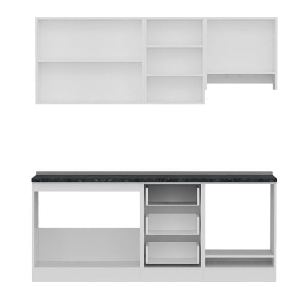 Minar 200 Cm Mutfak Dolabı Beyaz Antrasit 200-A5