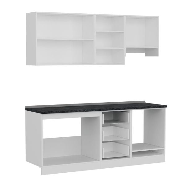 Minar 200 Cm Mutfak Dolabı Beyaz Antrasit 200-A5