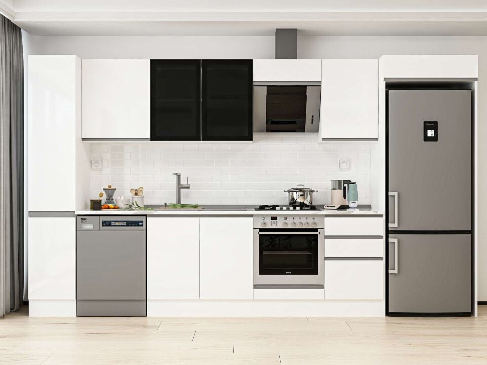 Alvinka 380X222 Cm High Gloss Mutfak Dolabı Mbb-E90B40S50-3