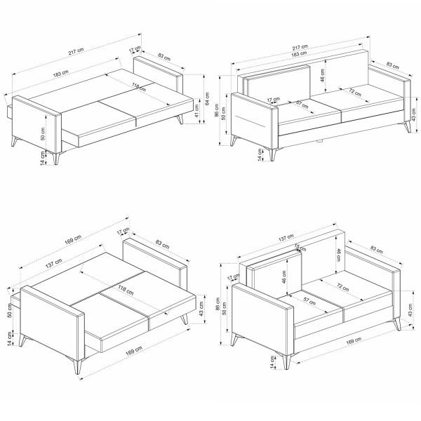 Kristal 3+2 Koltuk Takımı Koyu Gri
