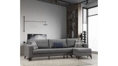 Kristal (3+D) Uzanmalı Köşe Koltuk Takımı Koyu Gri