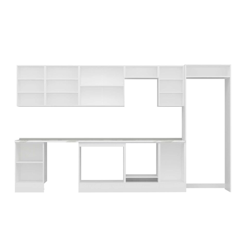 Alvinka 375X222 Cm High Gloss Mutfak Dolabı Mb-E80S50S45-2 High Gloss | Antrasit - Suntalam
