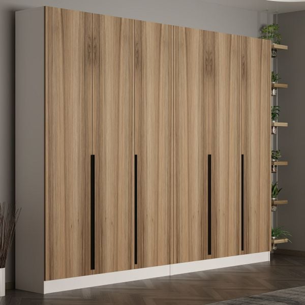 Minar Kale 210 Cm 6 Kapaklı 2B Raf Portmanto Beyaz Dore Plus