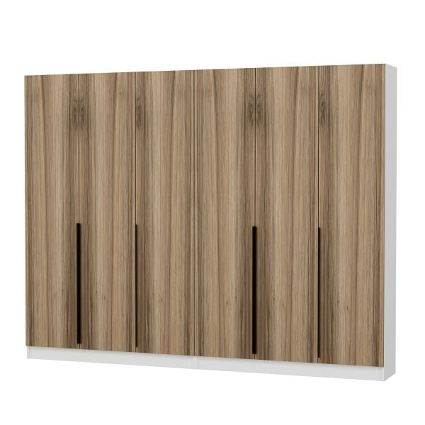 Minar Kale 210 Cm 6 Kapaklı 2B Raf Portmanto Beyaz Dore Plus