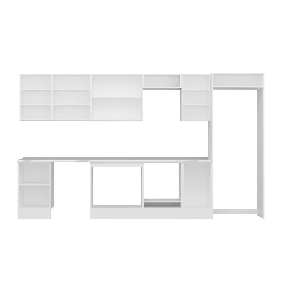 Alvinka 375X222 Cm High Gloss Mutfak Dolabı Mb-E80S50S45-3 High Gloss | Antrasit - Suntalam
