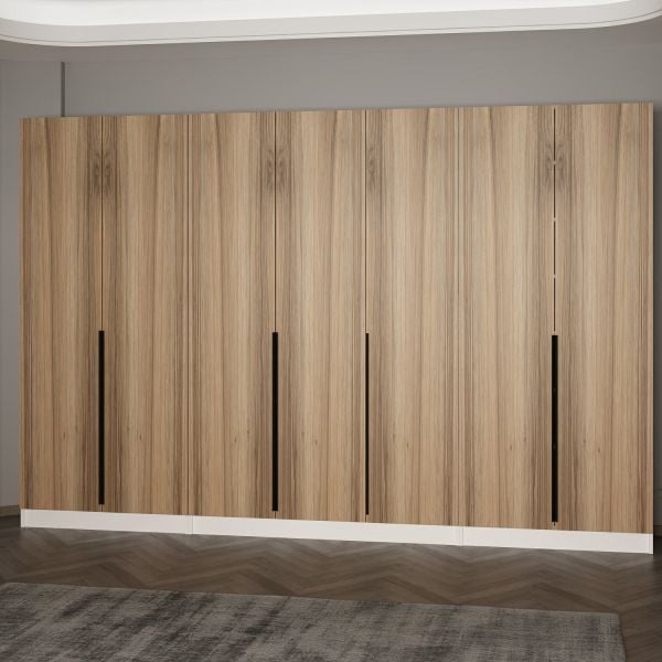 Minar Kale 210 Cm 7 Kapaklı 5B Raf Portmanto Beyaz Dore Plus