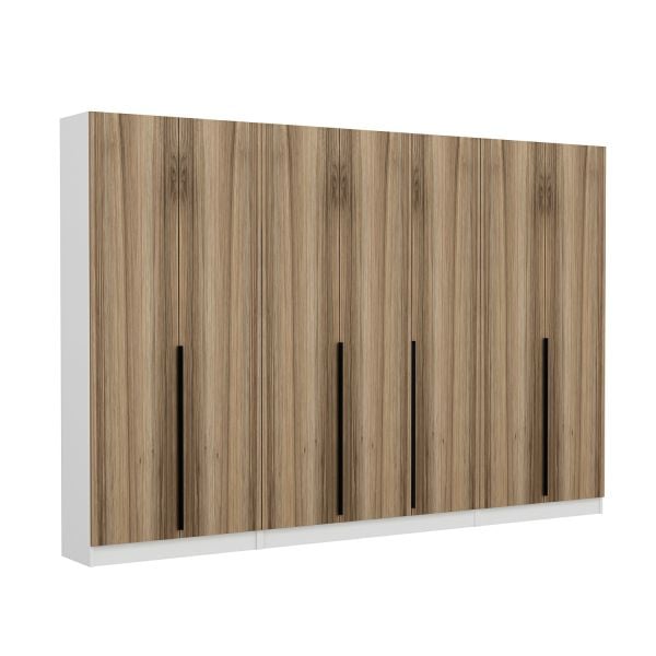 Minar Kale 210 Cm 7 Kapaklı 5B Raf Portmanto Beyaz Dore Plus