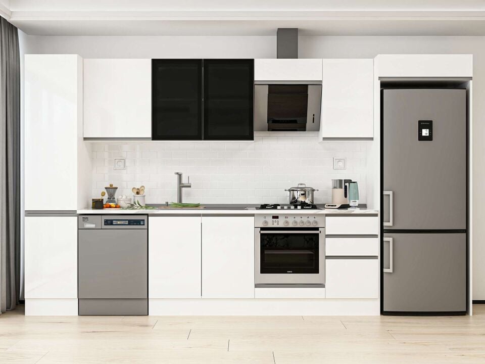 Alvinka 380X222 Cm High Gloss Mutfak Dolabı Mbb-E90B45S45-3