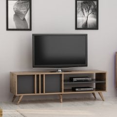 Minar Rilla Modern Tv Ünitesi Tv Sehpası Çırağan/Antrasit