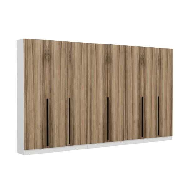 Minar Kale 210 Cm 8 Kapaklı 6B Raf Portmanto Beyaz Dore Plus