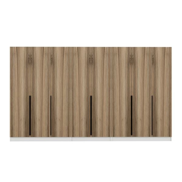 Minar Kale 210 Cm 8 Kapaklı 6B Raf Portmanto Beyaz Dore Plus