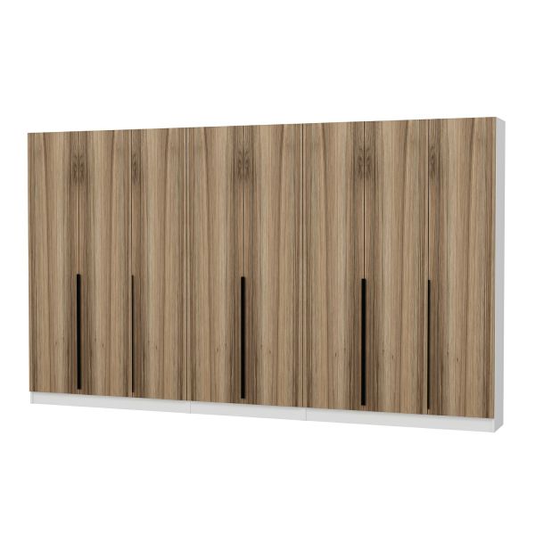 Minar Kale 210 Cm 8 Kapaklı 6B Raf Portmanto Beyaz Dore Plus