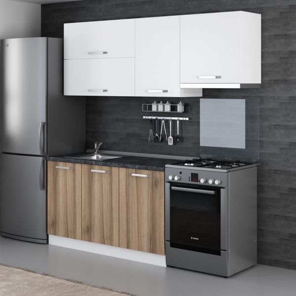 Minar 200 Cm Mutfak Dolabı Beyaz Dore 200-D7