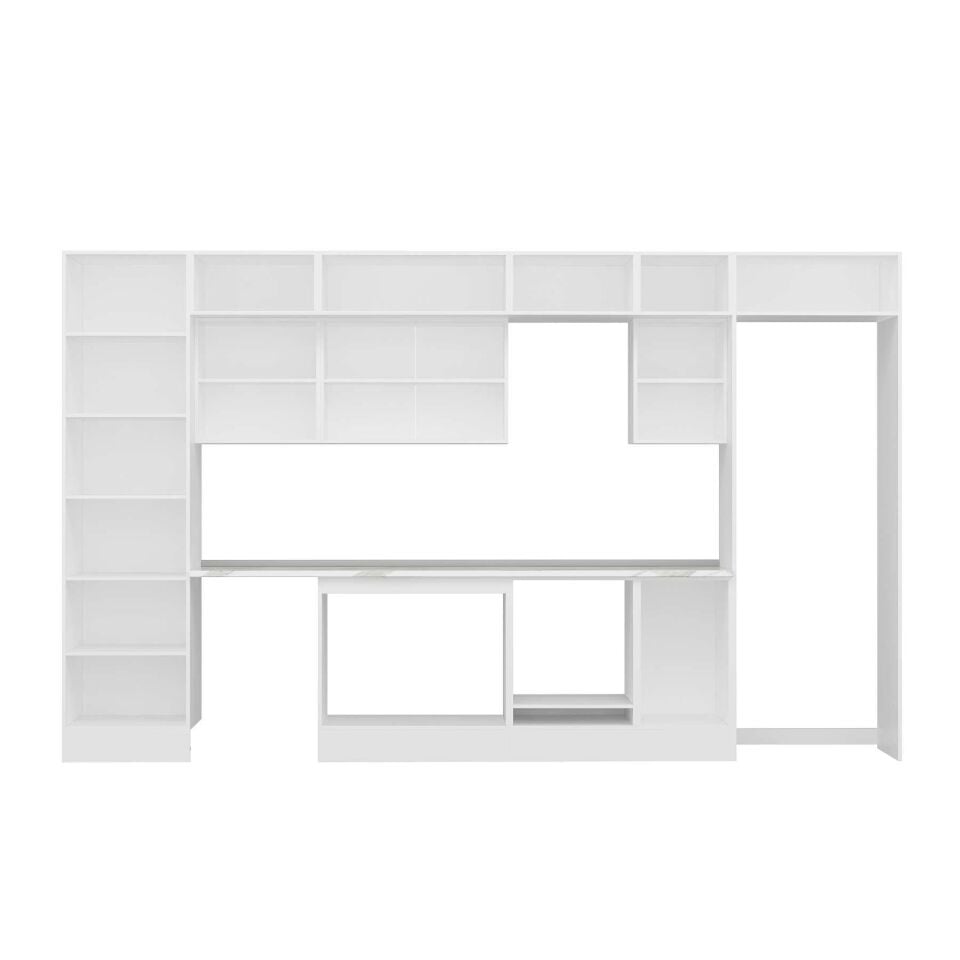 Alvinka 385X240 Cm High Gloss Mutfak Dolabı Mbb-E80B60S45-2 High Gloss | Beyaz - Mdf