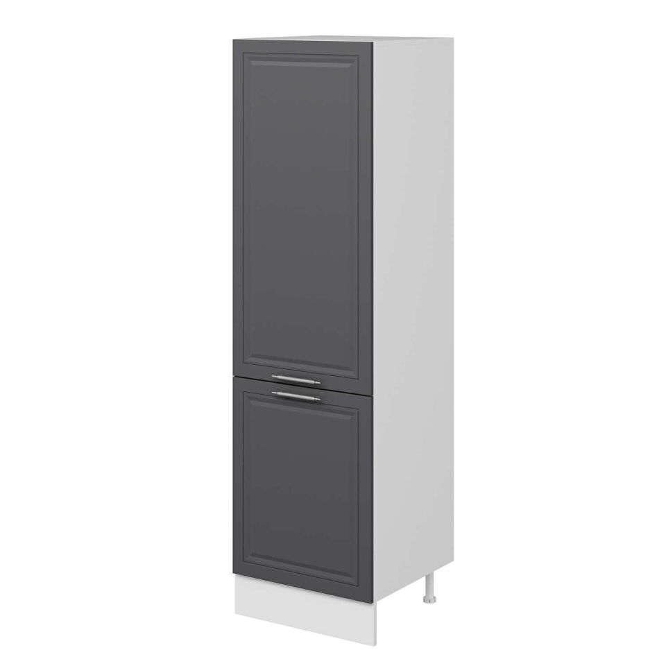 Alvinka Mutfak Modül Mbr_C 60-H210Cm Boy Dolabı Beyaz Antrasit Mdf