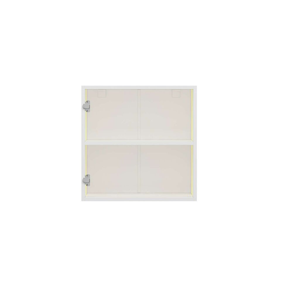 Alvinka Mutfak Ledli Modül Üst 1Dk1R 60-H60Cm Mbr C Cam  Beyaz  Beyaz Mdf Gövde