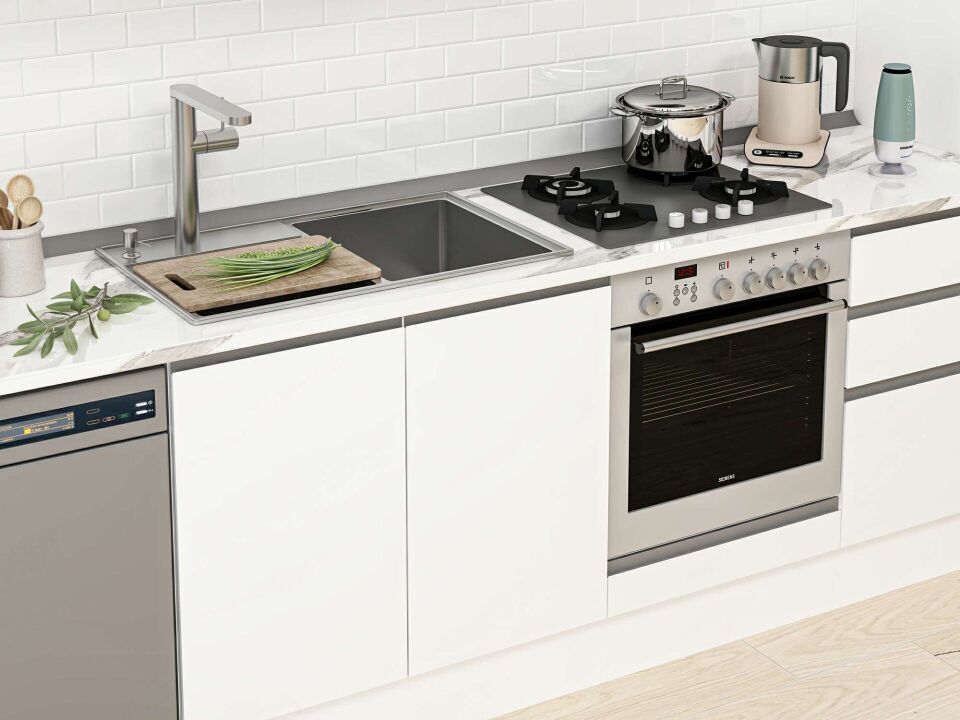 Alvinka 380X222 Cm High Gloss Mutfak Dolabı Mb-E80S50S50-2 High Gloss | Beyaz - Mdf