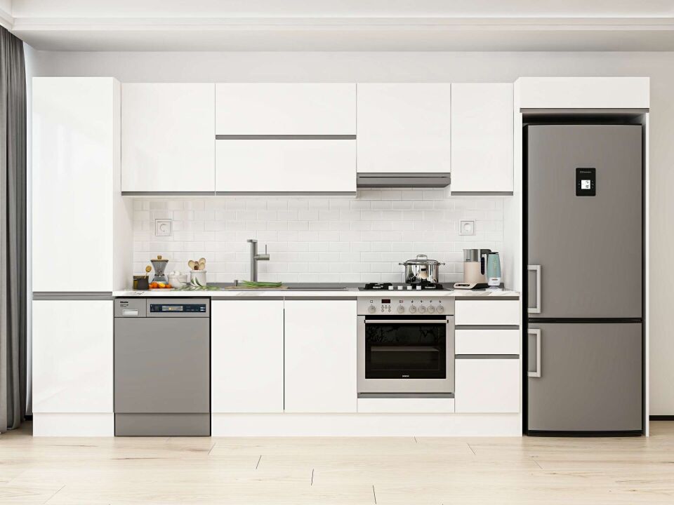 Alvinka 380X222 Cm High Gloss Mutfak Dolabı Mbb-E90B50S40-1