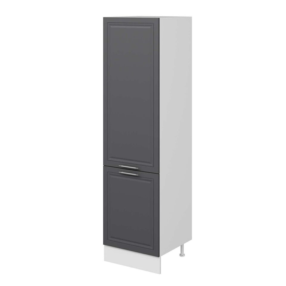 Alvinka Mutfak Modül Mbr_C 60-H222Cm Boy Dolabı Beyaz Antrasit Mdf