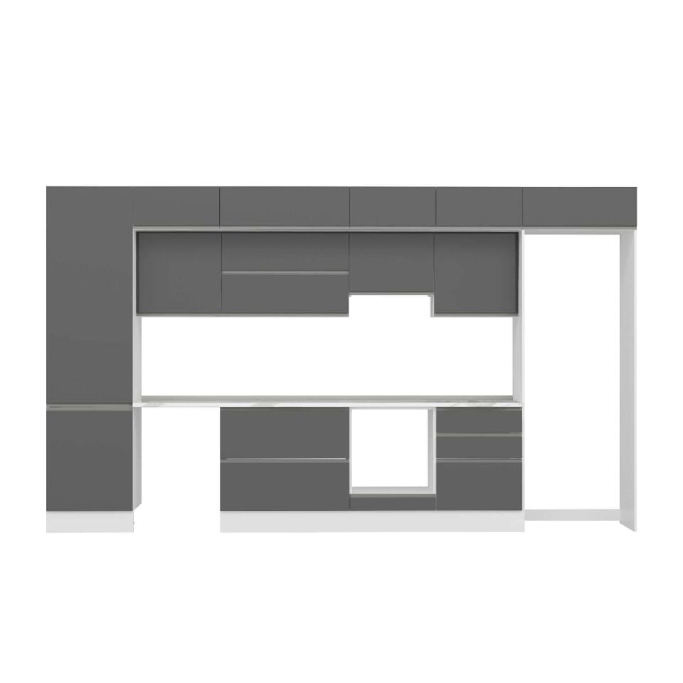 Alvinka 400X240 Cm High Gloss Mutfak Dolabı Mbb-E80B60S60-1