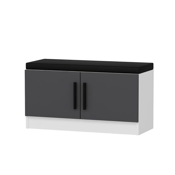 Minar Kale Ayakkabılık Minderli Beyaz Antrasit