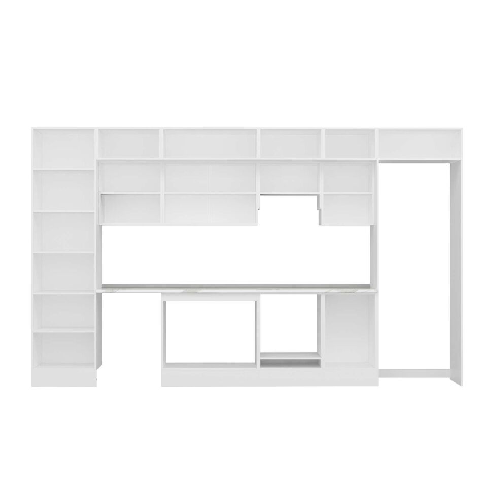 Alvinka 390X240 Cm High Gloss Mutfak Dolabı Mbb-E80B60S50-1 High Gloss | Antrasit - Suntalam