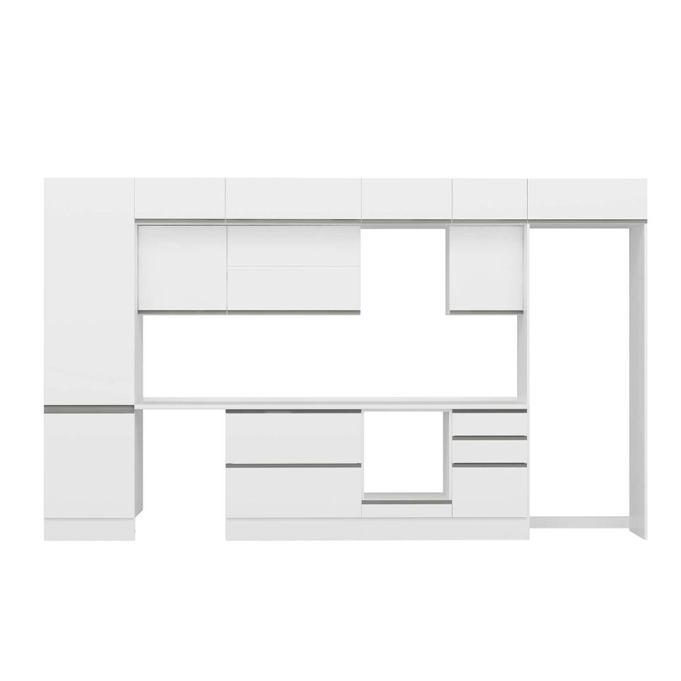 Alvinka 390X240 Cm High Gloss Mutfak Dolabı Mbb-E80B60S50-2 High Gloss | Beyaz - Suntalam