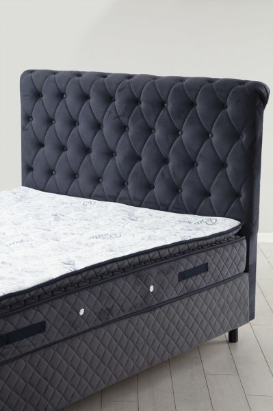 Sonata Baza+Başlık+Vassi Pedli Yatak Antrasit 160x200