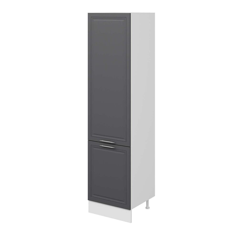 Alvinka Mutfak Modül Mbr_C 60-H240Cm Boy Dolabı Beyaz Antrasit Mdf