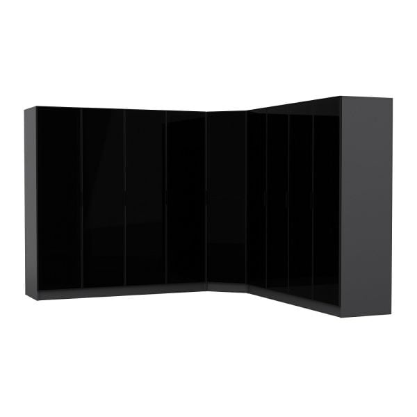 Kale 9 Füme Cam Kapaklı 4Ç Köşe Dolap Antrasit Füme Cam