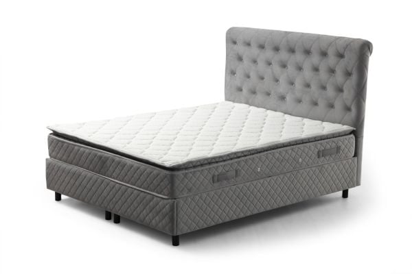Sonata Baza+Başlık+Vassi Pedli Yatak Gri 120x200