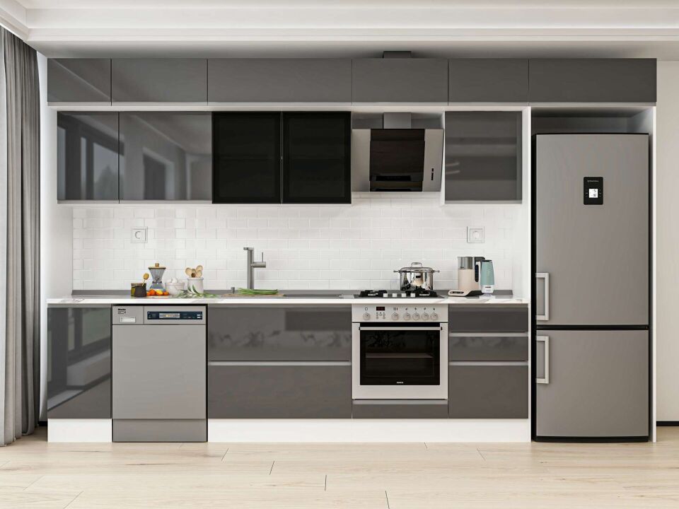 Alvinka 380X240 Cm High Gloss Mutfak Dolabı Mb-E90S40S50-3
