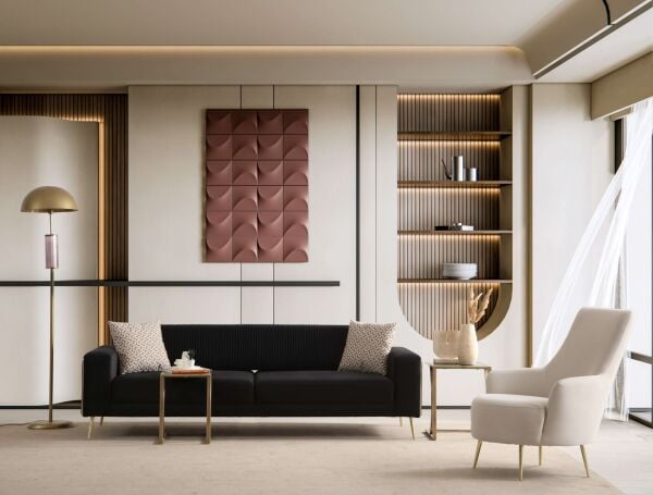 Lux Koltuk Takımı 3+2+1 Gold Ayak - Anka17 Anka01